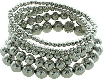 Olivia Welles Tandy Beaded Wrap Bracelet in Silver /Crystal at Nordstrom Rack
