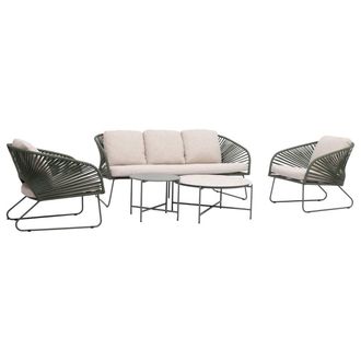 Hesperide Conjunto De Muebles De Jard&iacute;n Belano 5 Plazas - Verde Laurel - Hesp&eacute;ride