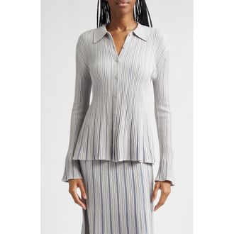 Emporio Armani Plated Cardigan in Pearl at Nordstrom, Size Xx-Large