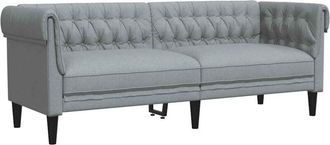 vidaXL Vidaxl - Sof&aacute; Chesterfield De 3 Plazas Tela Gris Claro