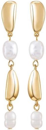 Vince Camuto Faux Pearl Linear Drop Earrings in Goldtone at Nordstrom Rack