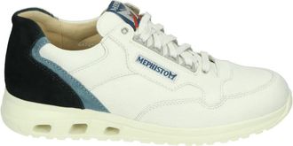 Mephisto Casual witte leren sneakers - Heren - Sneakers - Wit - 42 EU - Leer - Schoenen