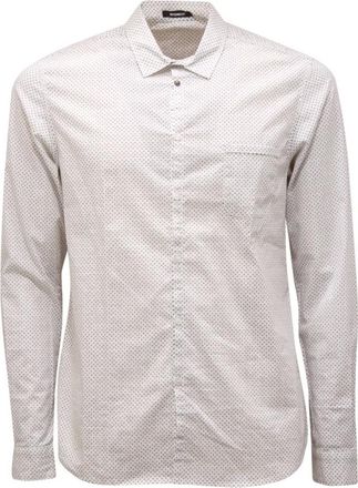 Officina36 Casual Shirts, male, White, S, Paradiso Micro Pattern Shirt