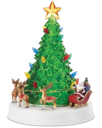 Melrose International Led Rotating Musical Santas Sleigh Christmas Tree
