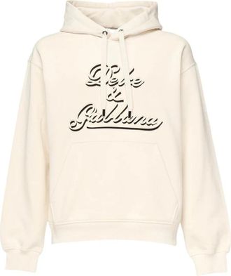Dolce & Gabbana Jersey Hoodie met Borduurwerk - Heren - Hoodies - Beige - XL - Hoodies & sweatvesten