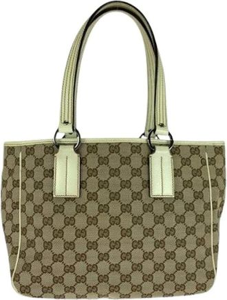 Gucci Pre-owned Handbags, female, Beige, Size: ONE SIZE Pre-owned GG Canvas Tote Bag