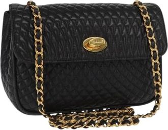 Bally Pre-owned Shoulder Bags, female, Black, Size: ONE SIZE Pre-owned Leather Shoulder Bag