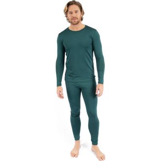 Leveret Mens Solid Thermal Pajama Set in Uniform Green at Nordstrom, Size Xx-Large