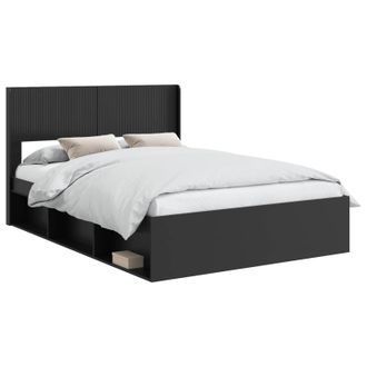 vidaXL Struttura Del Letto Con Stoccaggio E Testata Nero 160 X 200 Cm Vidaxl