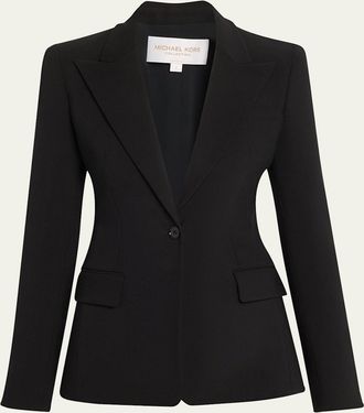Michael Kors Georgina One-Button Wool Blazer