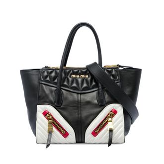 Miu Miu Pre-owned Miu Miu Small Tricolor Nappa Biker Twin Pocket Satchel Ladies ZB54JKPETXCKZ7GZ