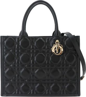 Dior Black Leather Handbag Tote Bag (Pre-Owned)