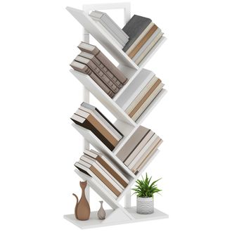 OEM Estanter&iacute;a En Forma De &Aacute;rbol Con 7 Estantes Y Sistema Antivuelco Para Sal&oacute;n Dormitorio 50x24x109 Cm Blanco