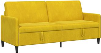 vidaXL Sof&aacute; Con Almacenamiento Amarillo 192 X 78 X 87 Cm Poli&eacute;ster Vidaxl