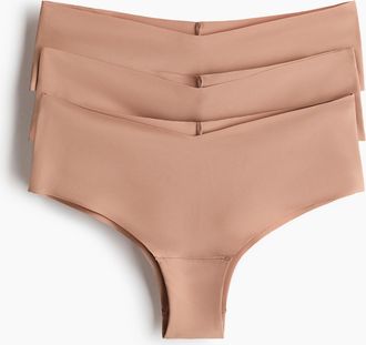 H&M 3er-Pack Unsichtbare Hipster - Beige