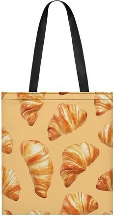 Generic Croissants Pattern Womens Tote Casual Shopping Bag Lightweight Shoulder Bags Hobos Handbag for Work Travel Daily 35x40cm