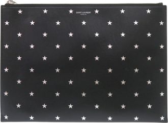 Saint Laurent Black Leather Clutch Bag (Pre-Owned)