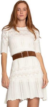 Belle & Bloom Everbloom Crochet Mini Dress in Natural at Nordstrom, Size X-Small