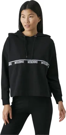 Moschino Logo-Striped Cotton Sweatshirt - Black