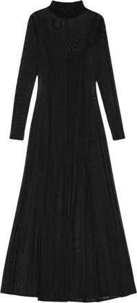 Remain Stijlvolle Mesh Maxi Jurk - Dames - Maxi kleedjes - Zwart - S - Polyester - Kleedjes