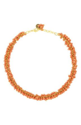 Deepa Gurnani Jemsa Collar Necklace in Coral at Nordstrom