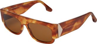 Victoria Beckham Rechthoekige acetaat zonnebril met UV-bescherming - Dames - Zonnebrillen - Bruin - ONE Size - Accessoires