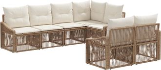 vidaXL Conjunto De Sof&aacute;s De Jard&iacute;n 7 Uds. 7-n&uacute;mero De Plazas Beige Vidaxl