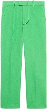 Jacquemus Groene Straight Leg Broek met Hoge Taille - Dames - Wijde Broeken - Groen - 2XL - Broeken