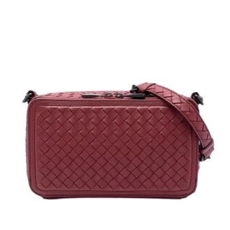 Bottega Veneta Pre-owned Cross Body Bags, female, Red, Size: ONE SIZE Pre-owned Woven Nappa Shoulder Bag