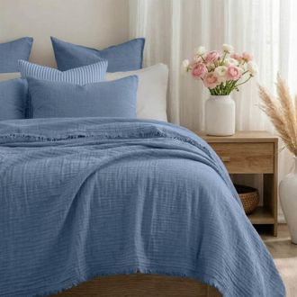 Febronie Colcha algod&oacute;n 230x250 azul