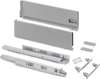 Emuca Emuca - Caj&oacute;n Exterior Vertex Con Regulaci&oacute;n 3d De Altura 178mm, 40kg, Profundidad 350mm, Acero, Pintado Aluminio