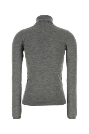 Brunello Cucinelli Womens Grey Cashmere Blend Sweater C074 Exterior: Silk Maglieria