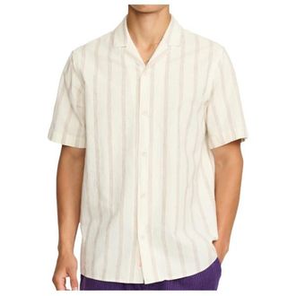 Revolution Cuban Shirt Striped S/S Hemd f&uuml;r Herren | wei&szlig;