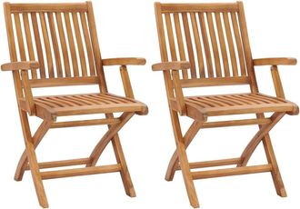 vidaXL Vidaxl - Sillas De Jard&iacute;n Plegables 2 Unidades Madera Maciza De Teca