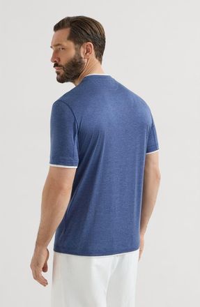 Brunello Cucinelli T-shirt with faux-layering in Denim at Nordstrom, Size Xxx-Large Eu
