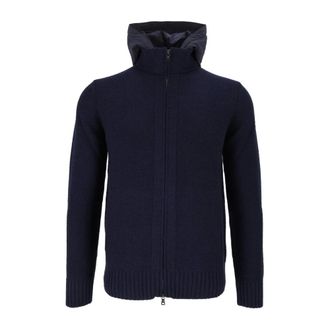 Ballantyne Cardigan met capuchon - Heren - Truien - Blauw - Maat: L Wol