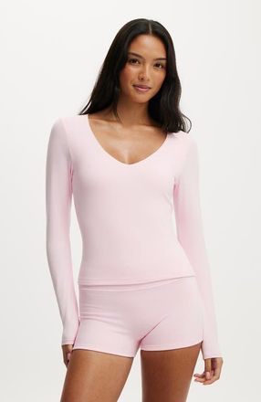 Cotton On Womens Active Ultra Soft Scoop Neck Long Sleeve in Cherry Dream at Nordstrom, Size X-Small