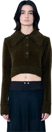 Cecilie Bahnsen Calla Sweater - Dames - Polos - Groen - M - Polyester - Tops