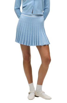 Greyson Pleated Pointelle Sweater Skirt in Wolf Blue at Nordstrom, Size X-Small