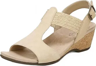 Vionic Womens Kaytie Wedge Sandals In Semolina
