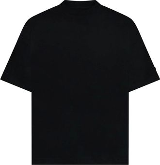 Flaneur Flâneur, Tops, Heren, Zwart, M, Katoen, Zwart Katoenen T-shirt met Rubber Patch