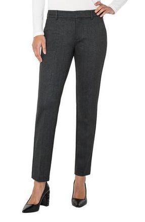 Liverpool L.A. Kelsey Herringbone Tapered Pants in Smokey Charcoal Herringbone at Nordstrom Rack, Size 4
