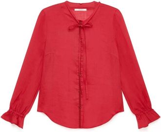 Maliparmi Light Ramie Shirt - Dames - Blouses - Rood - L - Overhemden