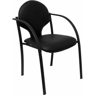 Piqueras y Crespo Pack 2 Sillas Hellin Chasis Negro Piel Negro