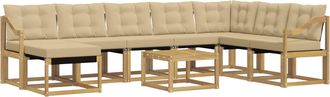vidaXL Conjunto De Sof&aacute;s De Exterior 9 Uds. Y Beige Vidaxl