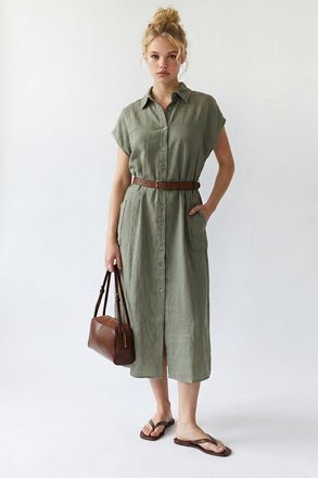 Mixray Geveste Midi Overhemdjurk