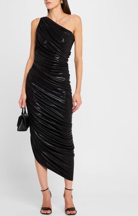 Norma Kamali Diana Asymmetric Ruched Gown