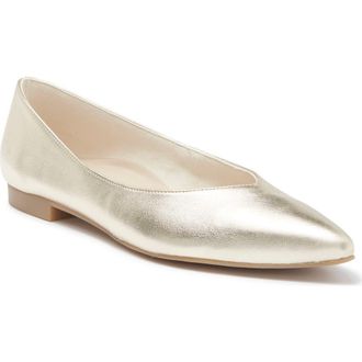 Paul Green Tia Pointed Flat in Platino Metallic Nappa at Nordstrom Rack, Size 9.5Us / 7Uk