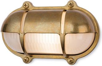 Netlighting Nautic Outdoor Brass Bulkheads Wall Light Oval Brass IP64 E27