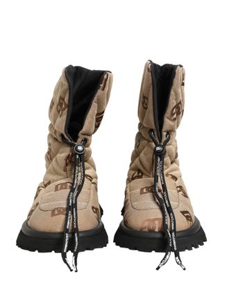 Dolce & Gabbana Logo-Print Nylon Boot - Brown